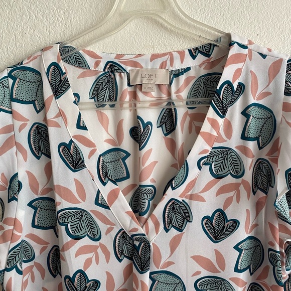Loft Vine Flutter Cap Sleeve Blouse M - Picture 5 of 8